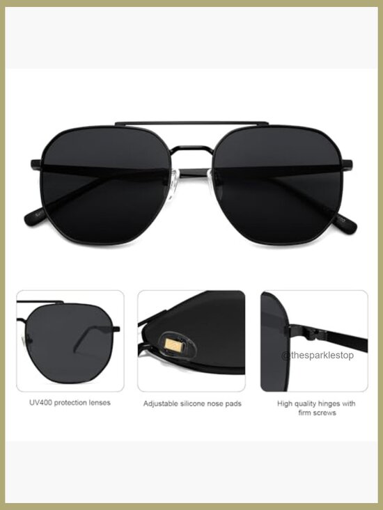 Metal Frame Retro Hexagon Sunglasses UV400 Protection main image 5